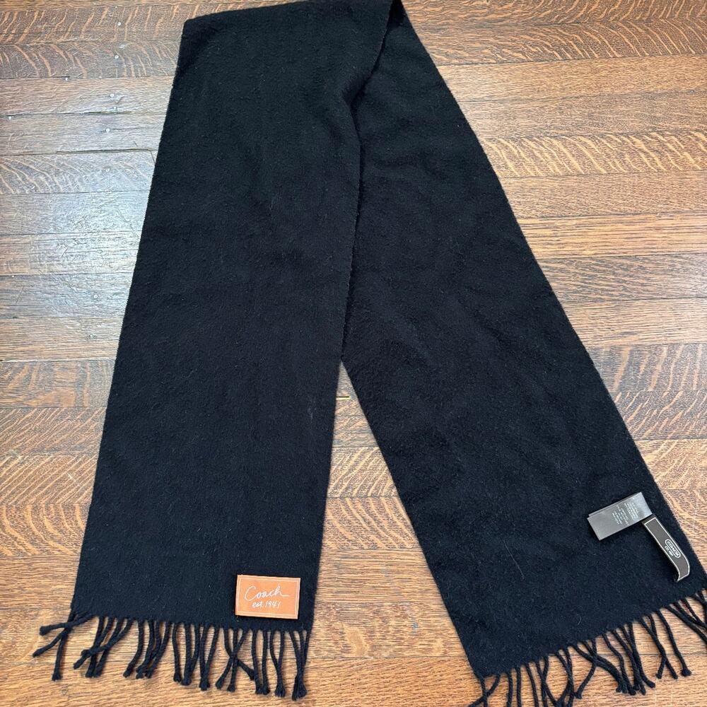 Coach Women’s Black Cashmere Wool Blend Winter Scarf